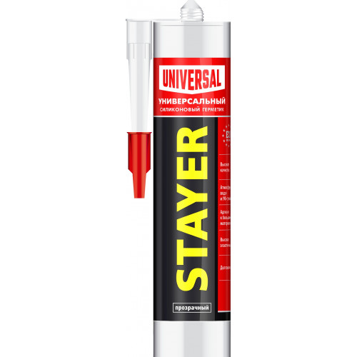 STAYER 260 мл, прозрачный, силиконовый, универсальный герметик (41213-2)