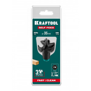 KRAFTOOL SELF FEED d 35 мм, cверло по дереву самоврезающееся (29951-35)