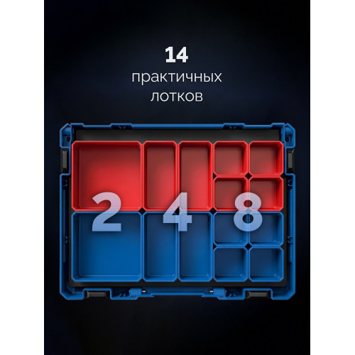 ЗУБР МОДУЛЬ-Sx 126 х 402 х 302 мм, пластиковый ящик-органайзер, Профессионал (38170-Sx)