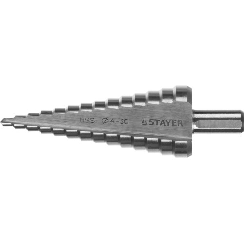 STAYER 4-30мм, 14 ступеней, сверло ступенчатое, сталь HSS