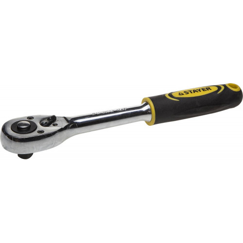 Трещотка для торцовых головок STAYER ″PROFI″, Сr-V сталь, 45 зубцов, 3/8″