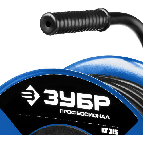 Силовой удлинитель на стальной катушке ЗУБР КГ 315 30 м, IP44, Профессионал