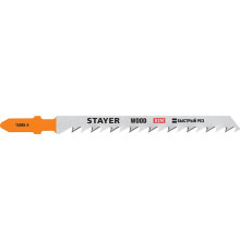 STAYER T144DF, полотна для эл/лобзика, Bi-Metal, по дереву, ДВП, ДСП, Т-хвостовик, шаг 4мм, 75мм, 2шт, STAYER Professional