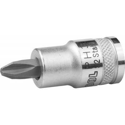 Торцовая бита-головка KRAFTOOL ″INDUSTRIE QUALITAT″, материал S2, PHILLIPS, сатинированная, 1/2″, PH3