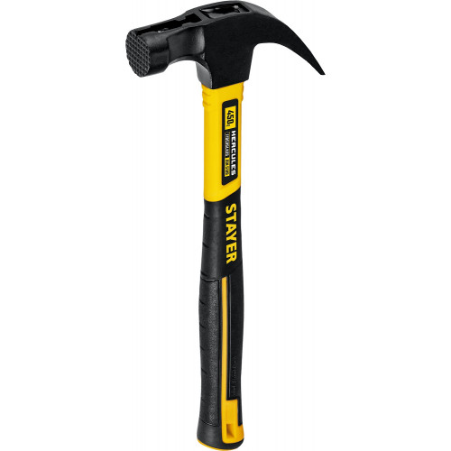 Молоток-гвоздодёр столярный с фиберглассовой рукояткой STAYER Hercules-M 450 г