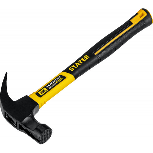 Молоток-гвоздодёр столярный с фиберглассовой рукояткой STAYER Hercules-M 450 г