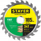 STAYER FAST 185 x 30/20мм 24Т, диск пильный по дереву, быстрый рез