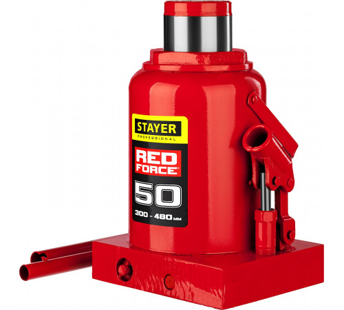 STAYER RED FORCE 50т 300-480мм домкрат бутылочный гидравлический