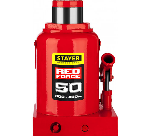 STAYER RED FORCE 50т 300-480мм домкрат бутылочный гидравлический