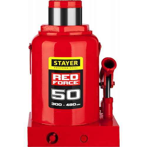 STAYER RED FORCE 50т 300-480мм домкрат бутылочный гидравлический