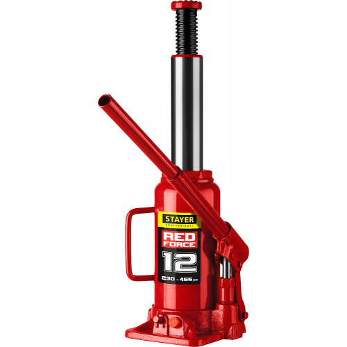 STAYER RED FORCE 12т 230-465мм домкрат бутылочный гидравлический