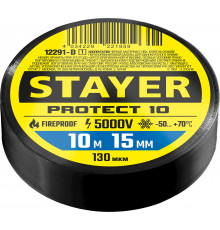 STAYER Protect-10 черная изолента ПВХ, 10м х 15мм