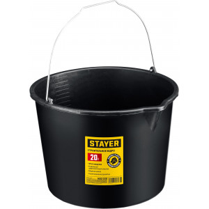 Строительное ведро STAYER, 20 л, ударопрочный пластик, с носиком, Strong
