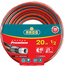 Поливочный шланг RACO PREMIUM 1/2″ 20 м 40 атм пятислойный усиленный двумя слоями армирования