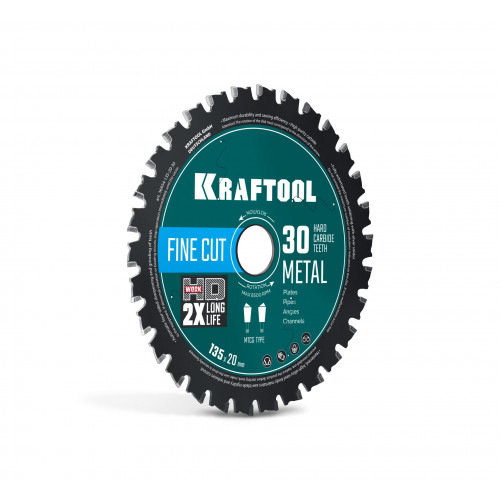 KRAFTOOL Metal Cut 135 х 20 мм, 30Т, диск пильный по металлу и стали (36954-135-20-30)