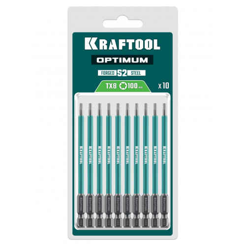 KRAFTOOL OPTIMUM TX 8, 100 мм, 10 шт, биты (26126-8-100-S10)