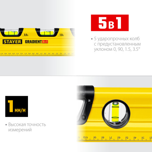 STAYER ProGradient 600 мм, Градиентный уровень (34730-060)