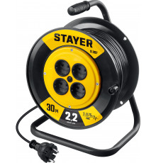 STAYER S 207 ПВС 2х0.75 30м 2200Вт, Удлинитель на катушке (55073-30)