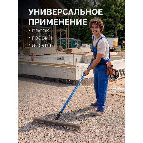ЗУБР СГ-72, 720мм, скребок-гладилка для асфальта и бетона, с граблями (10720)