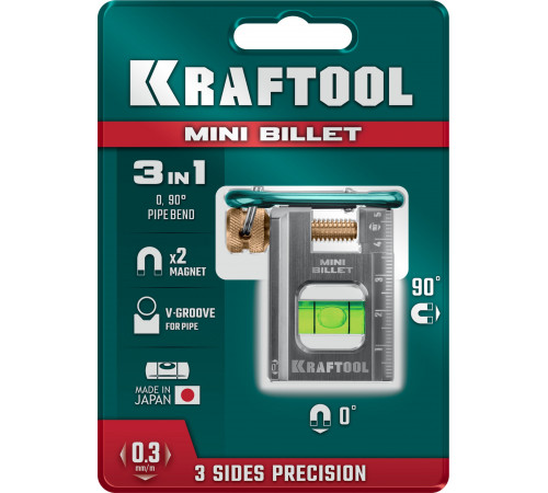 KRAFTOOL MINI BILLET 50 мм, брусковый магнитный уровень (34791)