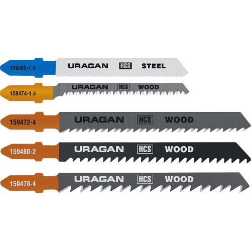 Набор полотен URAGAN, T101B, T101AO, T111C, T144D, T118A, по дереву и металлу, 5 предметов
