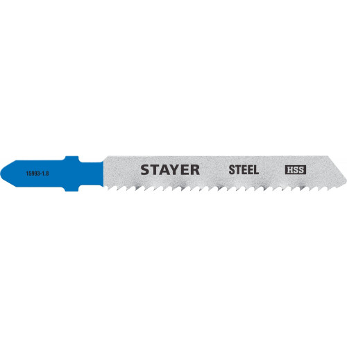 STAYER T118B, полотна для эл/лобзика, HSS, по металлу (3-6мм), Т-хвостовик, шаг 1,8мм, 50мм, 2шт, STAYER Professional
