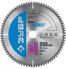 ЗУБР Мультирез 255 x 30мм 80Т, диск пильный по алюминию