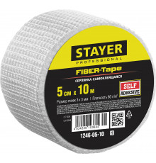 Серпянка самоклеящаяся FIBER-Tape, 5 см х 10м, STAYER Professional 1246-05-10