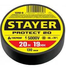 STAYER Protect-20 черная изолента ПВХ, 20м х 19мм