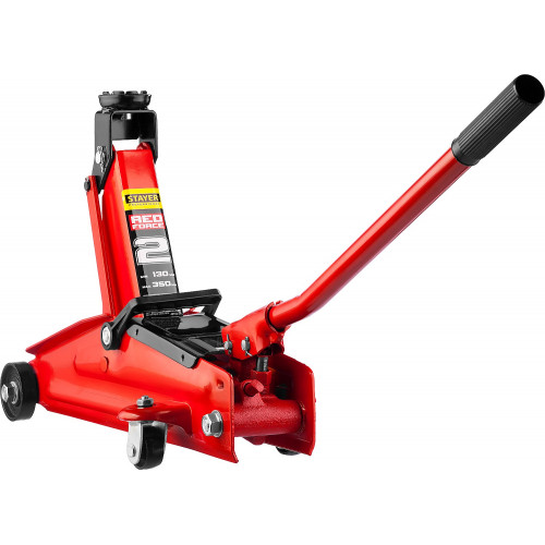 STAYER R-28 2т 130-350мм подкатной домкрат для легковых а/м в кейсе, RED FORCE