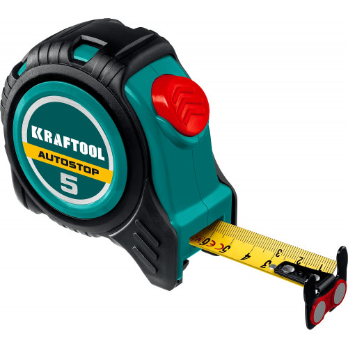KRAFTOOL AutoStop 5м / 25мм профессиональная рулетка с автостопом