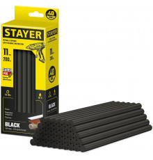 STAYER Black черные клеевые стержни, d 11 мм х 200 мм 40 шт. 0,8 кг.