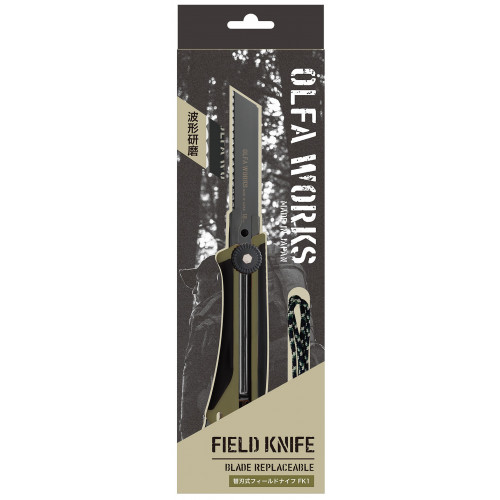 OLFA WORKS FK1 FIELD KNIFE универсальный нож со сменным серрейторным лезвием для сложных материалов (OW-FK1-OD)