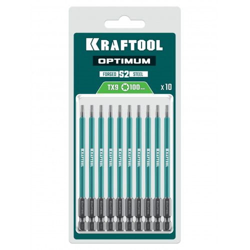 KRAFTOOL OPTIMUM TX 9, 100 мм, 10 шт, биты (26126-9-100-S10)