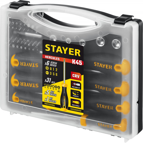 STAYER ProTech, 32 предм., набор отверток с насадками, Professional (25134-H18)
