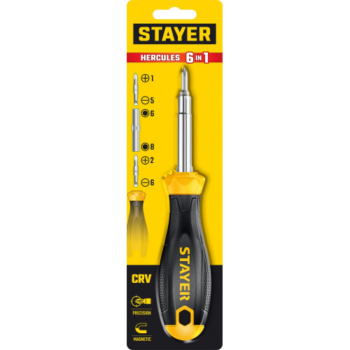 Комбинированная отвертка STAYER HERCULES 6-in-1