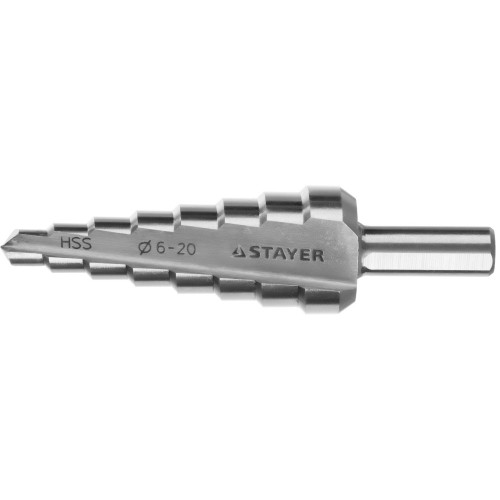 STAYER 6-20мм, 8 ступеней, сверло ступенчатое, сталь HSS