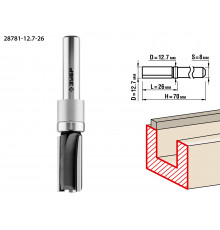 ЗУБР 12.7x26мм, хвостовик 8мм, фреза пазовая прямая с верхним подшипником