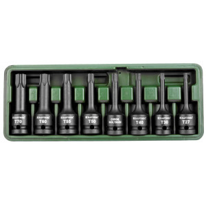 Торцовые головки KRAFTOOL ″INDUSTRIE QUALITAT″ ударные в наборе, (1/2″), Cr-Mo, фосфат., TORX, T27-T70, 8 шт.