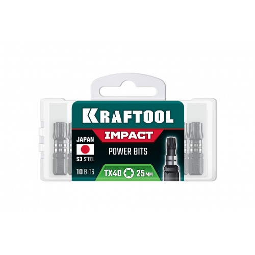 KRAFTOOL Impact TX 40, 25 мм, 10 шт, ударные биты (26195-40-25-S10)
