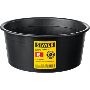 Круглый строительный таз STAYER, 15 л, ударопрочный пластик, Strong