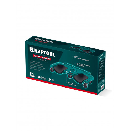 Строительные наколенники на колёсах KRAFTOOL KRAFT BOARD на единой, базе, 5 колёс, лоток для инструментов, нагрузка до 110кг (11513)