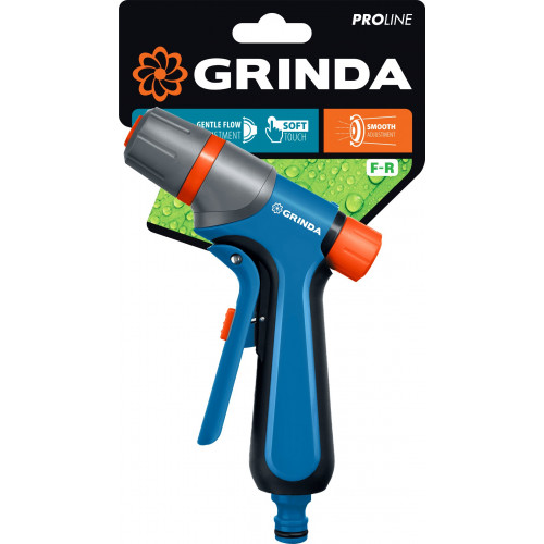 GRINDA F-R, курок спереди, двухкомпонентный, плавная регулировка напора, поливочный пистолет, PROLine (429121)