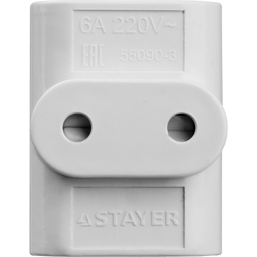 Разветвитель электрический MAXElectro, STAYER 55090-3, 3 гнезда, 6А/220В