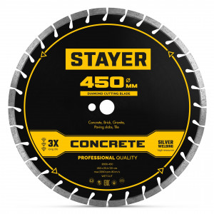 STAYER CONCRETE 450 мм, диск алмазный по бетону и камню, PROFESSIONAL (3668-450)
