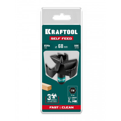 KRAFTOOL SELF FEED d 68 мм, cверло по дереву самоврезающееся (29951-68)