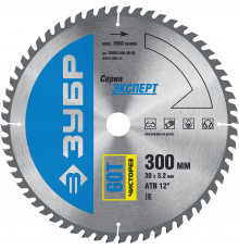 ЗУБР Чисторез 300 x 30мм 60Т, диск пильный по дереву