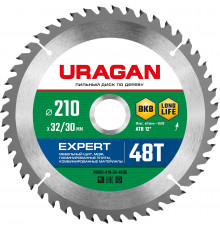 URAGAN Expert 210х32/30мм 48Т, диск пильный по дереву