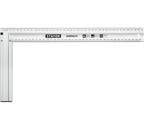 STAYER HERCULES 400 мм жесткий столярный угольник с усиленным алюминиевым полотном