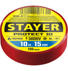 STAYER Protect-10 красная изолента ПВХ, 10м х 15мм